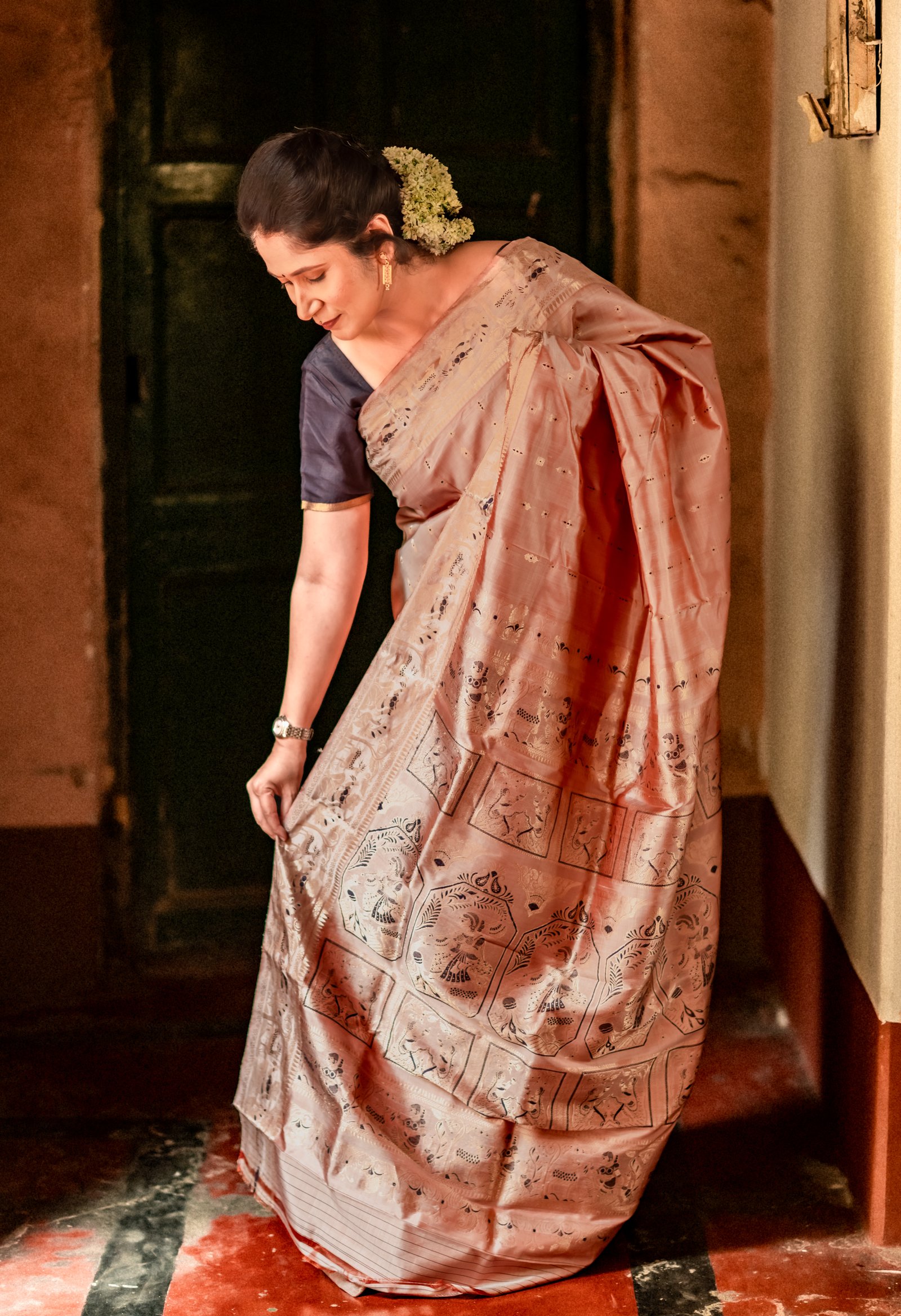 Kanak - Premium Bishnupur Silk (Pure Handloom Swarnachuri)